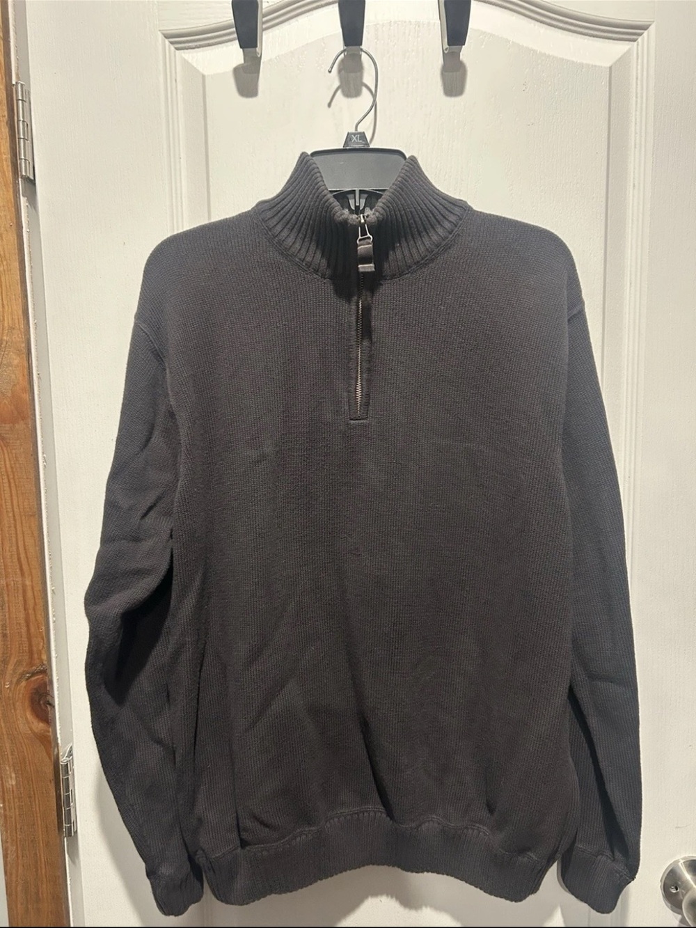 Eddie Bauer Black Half-Zip Mock Neck Sweater SKU 457